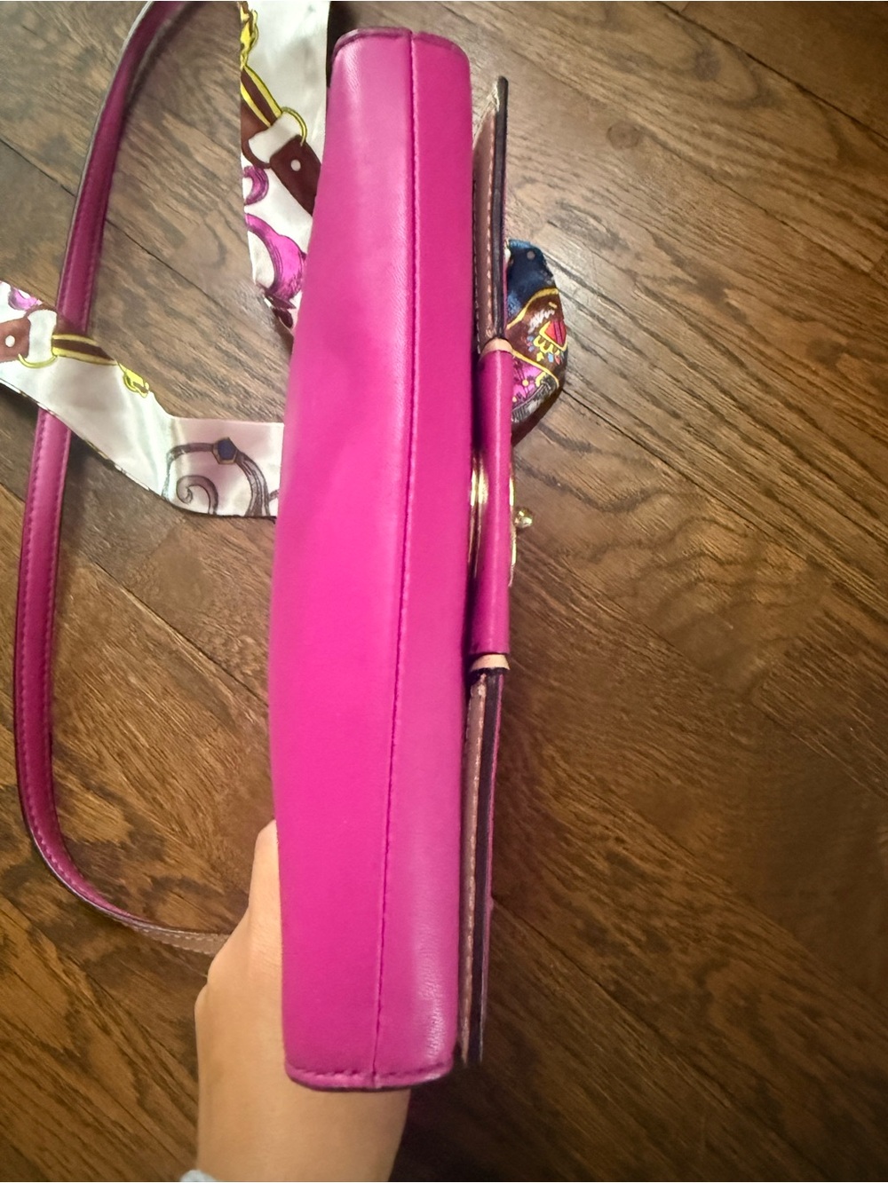 kate spade Hot Pink Leather Crossbody Bag with Turn-Lock - Picture 7 of 13